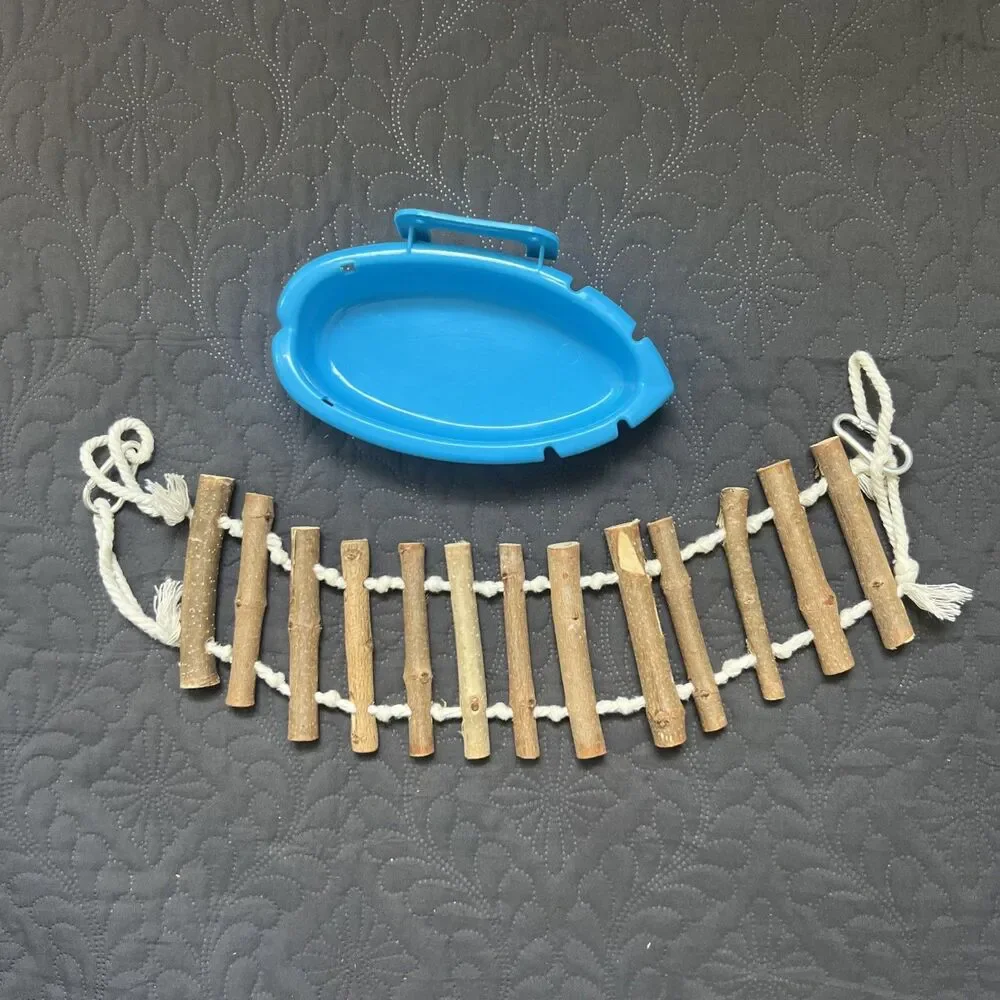 Bird Parakeet Cockatiel Toys, Birds Cage Accessories Bath Climbing Ladders Chew
